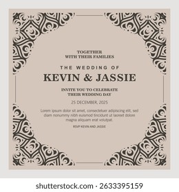 Elegant Decorative Frame Border Wedding Invitation Ornate Background for Celebrations