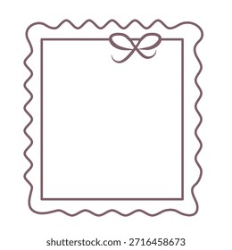 Elegante marco decorativo con delicado lazo, perfecto para invitaciones, anuncios y recuerdos preciados.
