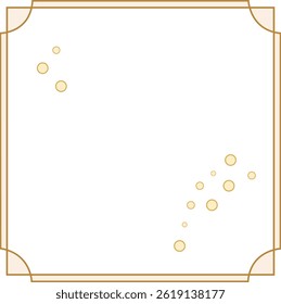 Elegant decorative frame design with gold accents and subtle dots 