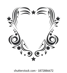 elegant decorative frame with stars vector illustration design