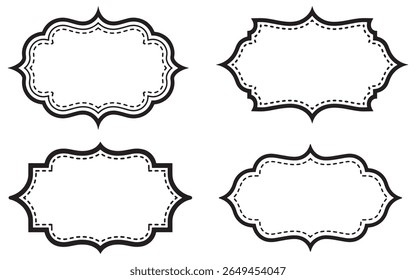 Coleção de Quadros Decorativos Elegantes Designs de Etiquetas Ornadas para Convites e Ocasiões Especiais Quadros Inspirados Vintage para Branding e Projetos Criativos