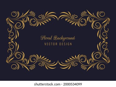 Elegant decorative golden floral frame background