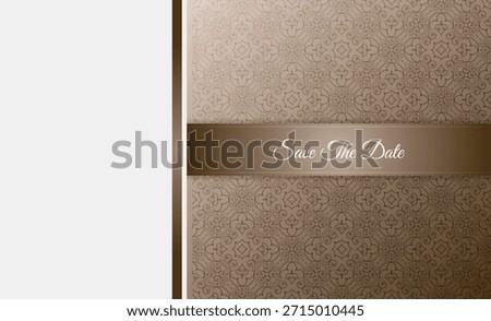 Elegant Decorative Invitation Card with Pattern Background and Save The Date