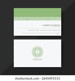 Elegant Decorative Letter A Logo Business Card Layout Design