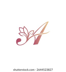 Elegant and decorative letter A logo design with floral and ornamental elements. Perfect for beauty salons, fashion brands, boutique logos, feminine branding, wedding monograms, or luxury product pack