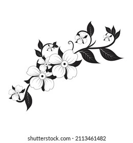 Elegant decorative lilac flowers, design element. Floral branch. Floral decoration for vintage wedding invitations, greeting cards, banners.