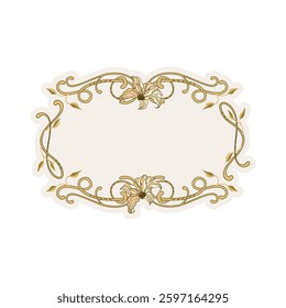 Elegant Decorative Lilies Contemporary Art Nouveau Frame Boho Border Bohemian Flowers Folk Flower Vintage Banner Backgrounds