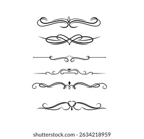 Elegant decorative line design, perfect for invitations, borders, and vintage-inspired projects. Stylish, minimal, and timeless flourish element.