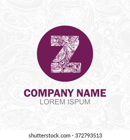Elegant decorative logo design. Business sign, identity for Restaurant, Royalty, Boutique, Cafe, Hotel, Heraldic, Jewelry, Fashion, Wine. Vector illustration. Letter Z