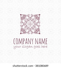 Elegant decorative logo design. Business sign, identity for Restaurant, Royalty, Boutique, Cafe, Hotel, Heraldic, Jewelry, Fashion, Wine. Vector illustration. 
