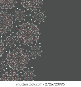 Elegante decorativo Mandala padrão de flor com fundo cinza ilustração