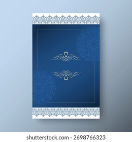Diseño decorativo elegante de la cubierta del libro del patrón del mandala con acentos dorados