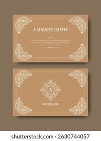 Elegant Decorative Ornament Design Business Card Template Illustration