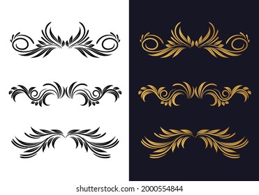 Elegant decorative ornamental floral decorative set design