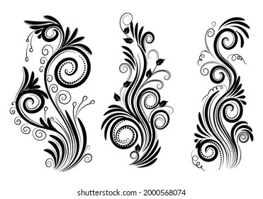 Elegant decorative ornamental floral set design