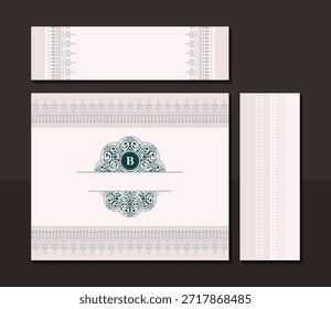 Elegant Decorative Packaging Box Design with Monogram and Ornate Border Element