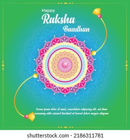 Elegant decorative Raksha Bandhan banner festival card design Rakhi Festival Background Design with Creative Rakhi Illustration - Indian Religious Festival Raksha Bandhan Background Vector.