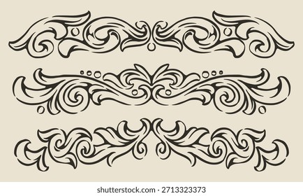 Los elegantes diseños de pergaminos decorativos presentan intrincados patrones ideales para proyectos de arte o artesanías. Estas Formas pueden realzar las impresiones de invitaciones o cualquier trabajo creativo.
