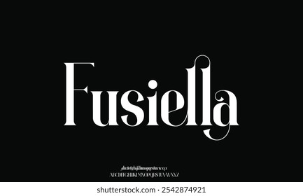 Elegante Vector de fuente decorativa de visualización de estilo de ligadura de alfabeto serif