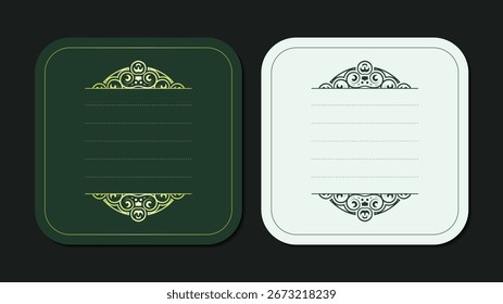 Elegant Decorative Square Frame with Flourish Ornament for Invitation Design