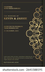 Elegant Decorative Wedding Invitation Design with Ornamental Swirl Pattern