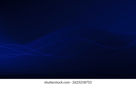 Elegant Deep Blue Abstract Background with Smooth Lines for Tech and Creative Projects, Minimalist Style for Modern Presentations and Digital Art