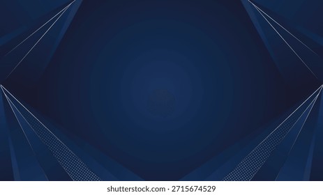 Elegant deep blue abstract background with layered geometric shapes fine lines and soft gradients ideal for luxury branding presentations posters covers and digital layouts