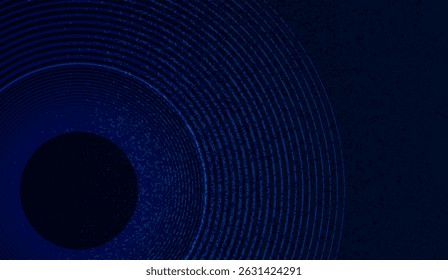 Elegante design de círculo concêntrico azul profundo com textura: um fundo minimalista para projetos modernos e visuais criativos, ideal para arte digital