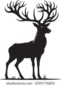 Elegant Deer Antler Design for Logos And Art