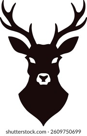 Elegant Deer Face Silhouette Artwork