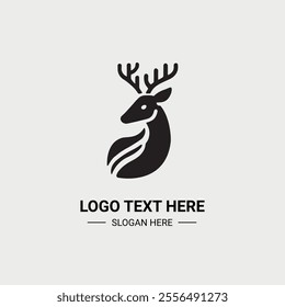 Elegant deer form icon design template