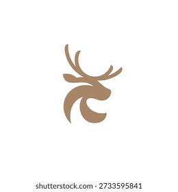 Elegant Deer Head Logo Design 