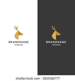 Elegant deer head logo icon design template premium vector