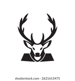 Elegant deer head silhouette vector illustration