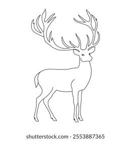 Elegant Deer Line Art Vector Illustration