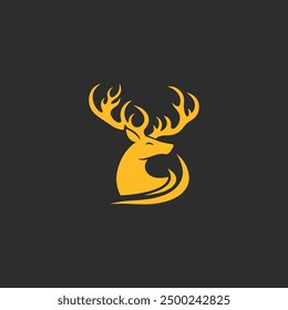 Elegant Deer Logo Vector Silhouette