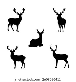 Elegant Deer Silhouettes Set Design