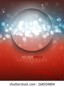 elegant defocused night lights with round ring transparent glass frame eps10 vector background