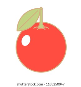 Elegant, delicate, tender, exquisite red apple with golden contour. Vector illustration