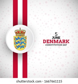 Elegant Denmark constitution day illustration with unique Denmark flag vector background.