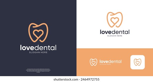 Elegant dental clinic logo icon, Abstract dentistry logo design template.