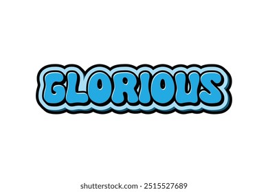 elegant design 3d text effect word "glorious"