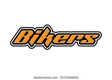 elegant design 3d text effect word "bikers"