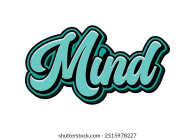 Elegante diseño 3D efecto de texto palabra "mente"