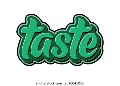 elegant design 3d text effect word "taste"