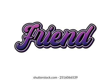 design elegante efeito de texto 3d palavra "amigo"