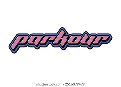 Elegante diseño 3D efecto de texto palabra "parkour"