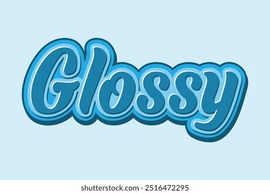 elegant design 3d text effect word "glossy"