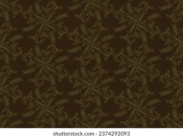
Elegant design of Batik floral ornament seamless repeat pattern.
