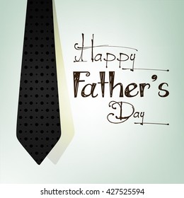 Elegant design with black tie and stylish text for Happy Father's Day.
